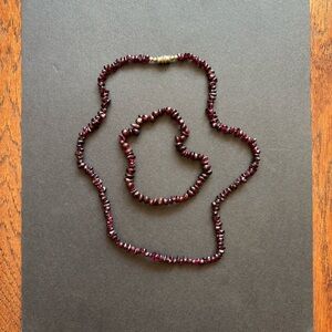 Rare Rhodolite Garnet Necklace & Bracelet Set | 17 IN | 32g